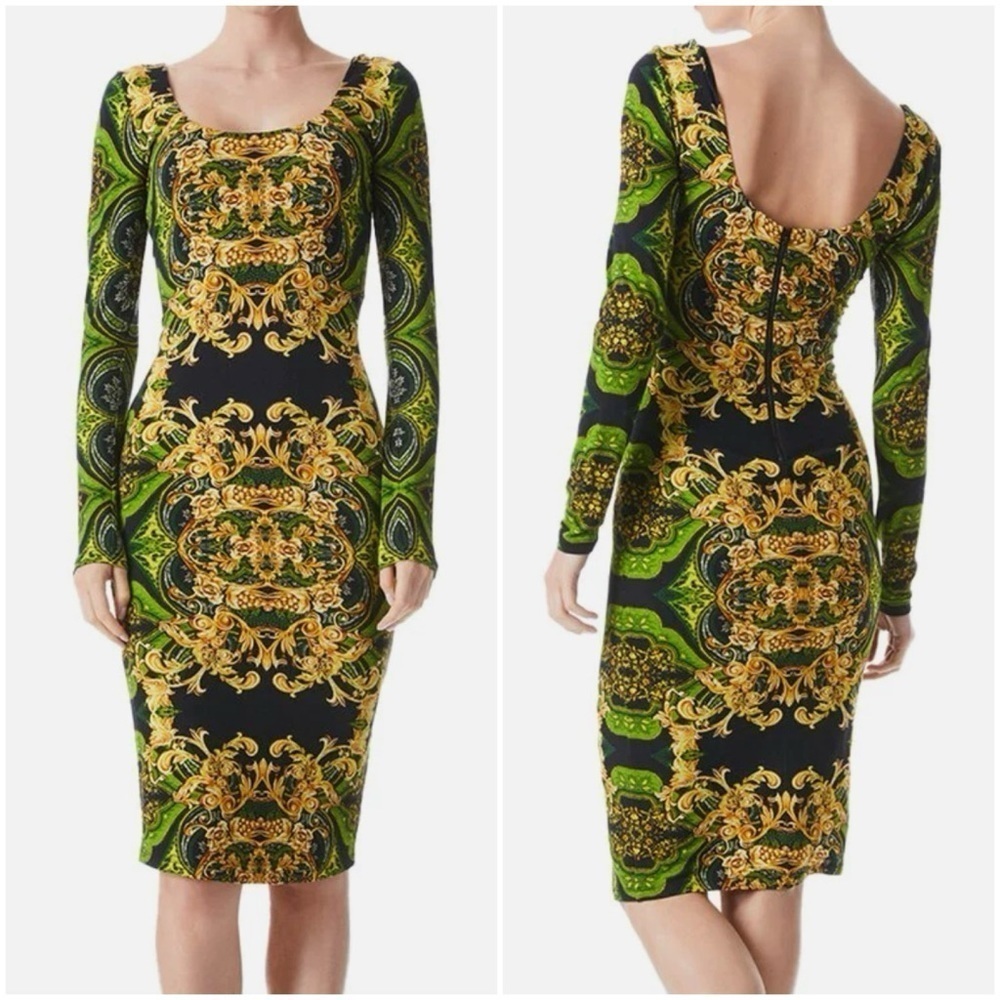 Alice + Olivia Rendezvous Delora Scoop Neck Midi Dress